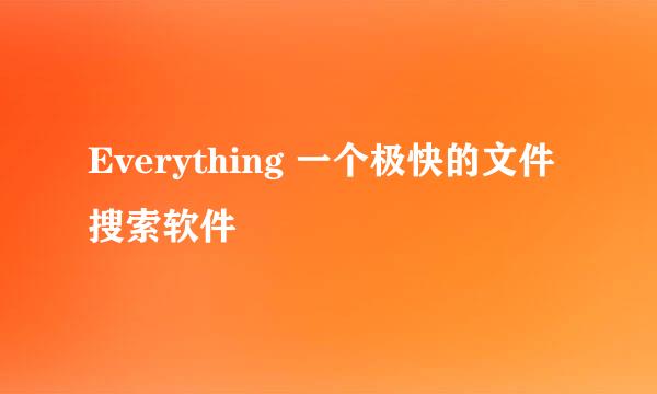 Everything 一个极快的文件搜索软件