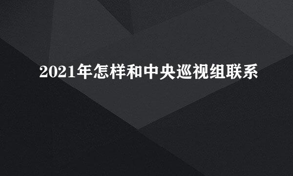 2021年怎样和中央巡视组联系