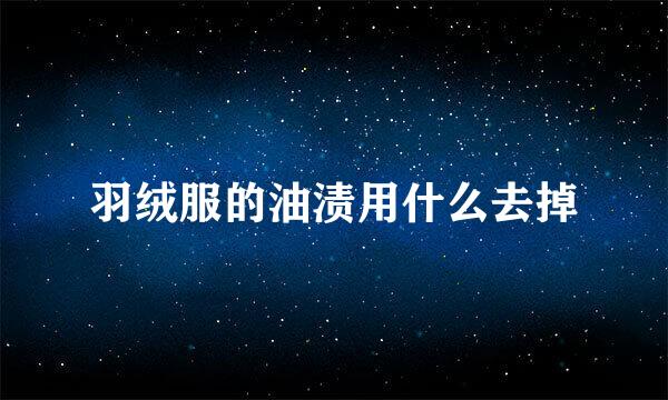 羽绒服的油渍用什么去掉