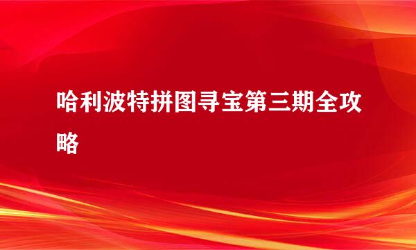 哈利波特拼图寻宝第三期全攻略