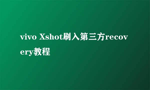 vivo Xshot刷入第三方recovery教程