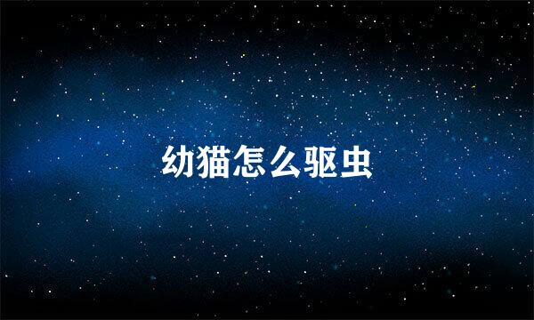 幼猫怎么驱虫