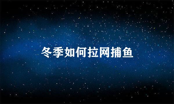 冬季如何拉网捕鱼