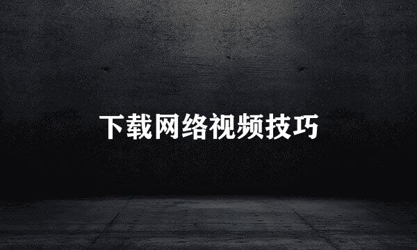 下载网络视频技巧