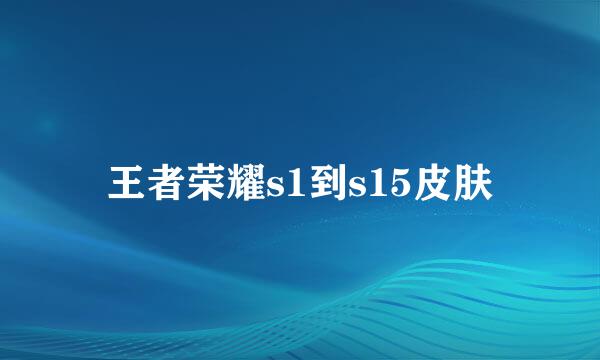 王者荣耀s1到s15皮肤