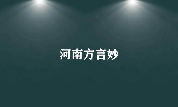 河南方言妙