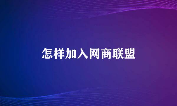 怎样加入网商联盟