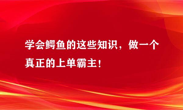 学会鳄鱼的这些知识，做一个真正的上单霸主！