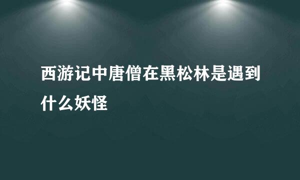 西游记中唐僧在黑松林是遇到什么妖怪