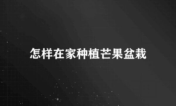 怎样在家种植芒果盆栽