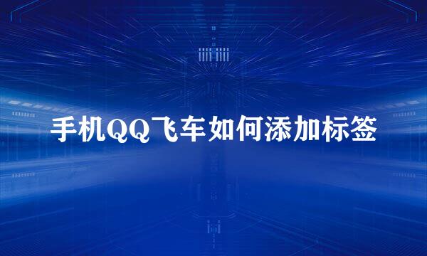手机QQ飞车如何添加标签
